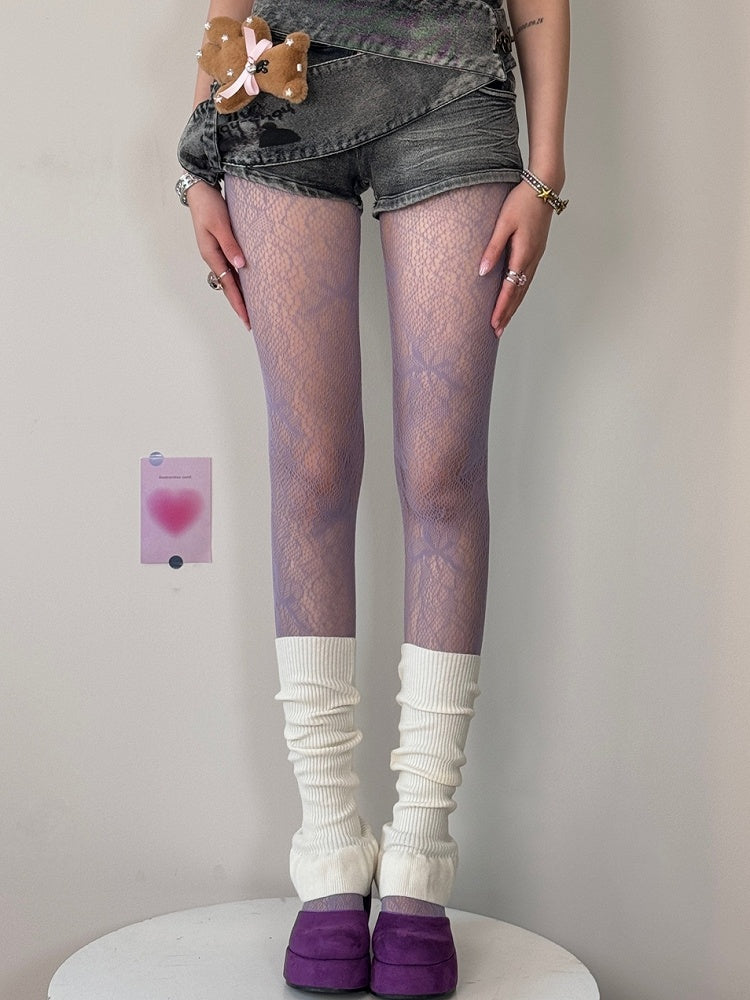 Y2K Options Tights Design Color Butterfly 7 Hollow-out