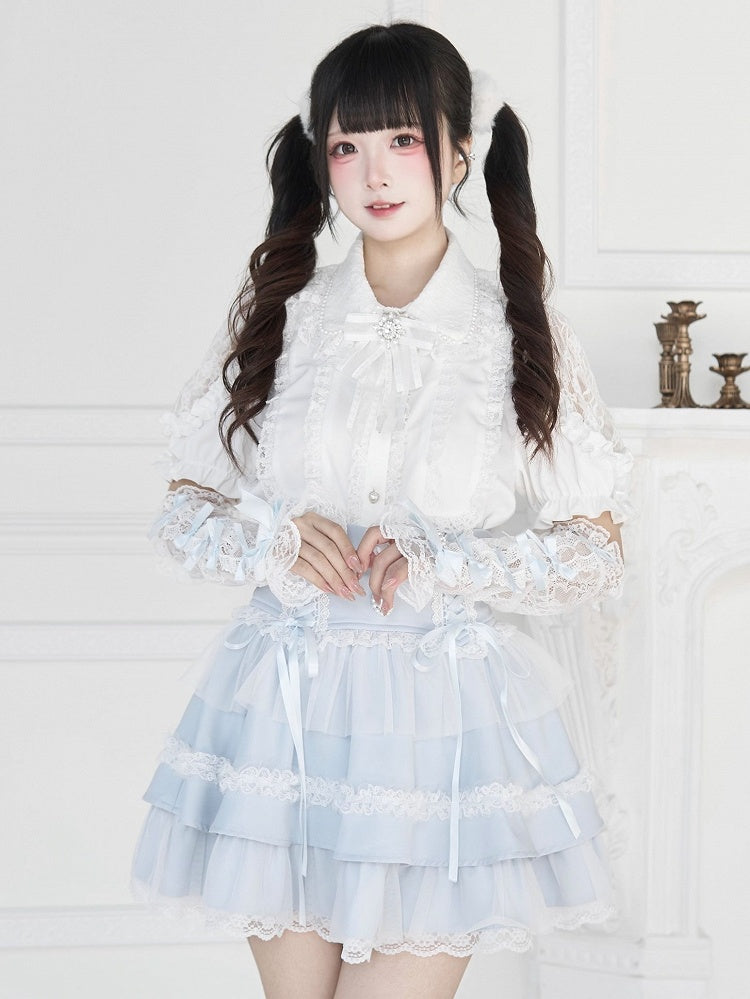 Farben Jirai Bowknot Kei Details 5 Spitzen-Handgelenkmanschetten mit