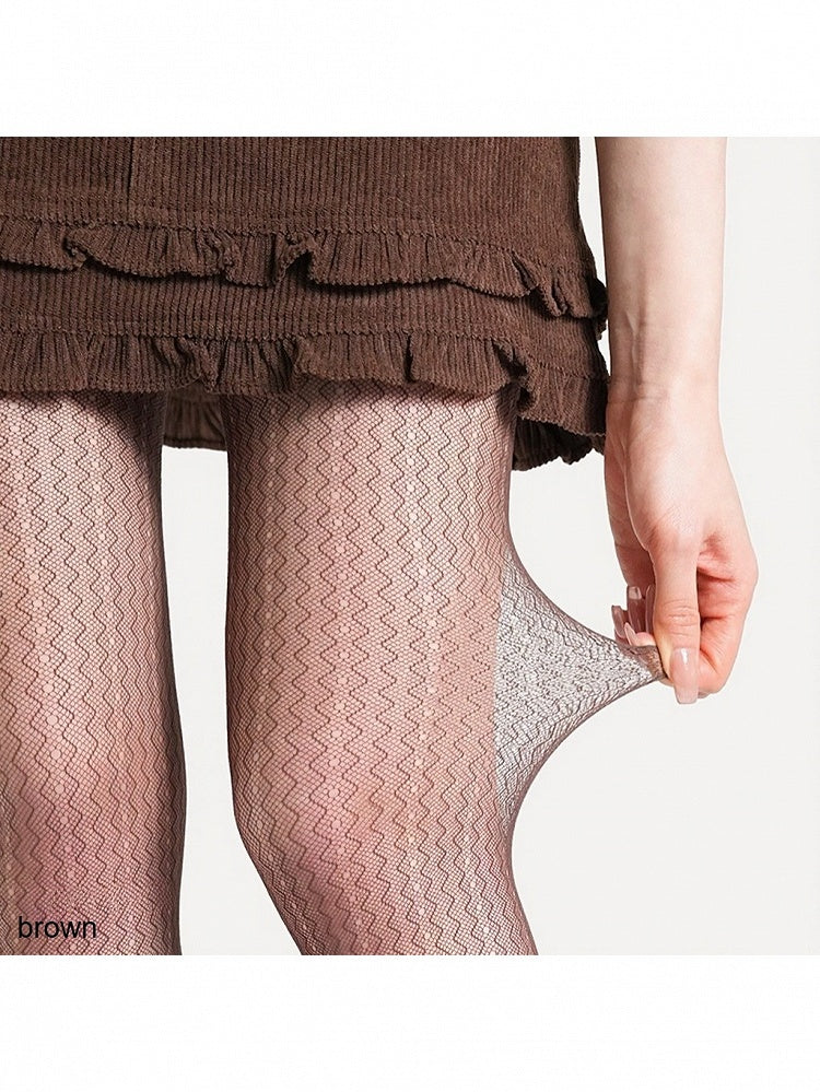 Wave Pattern Opaque Tights, 4 Colors - ModaSwings