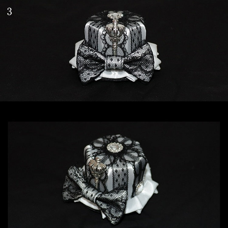 蝶結びの花柄/ 3つの装飾帽子ミニと王冠のデザインラインストーンオプション