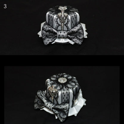 蝶結びの花柄/ 3つの装飾帽子ミニと王冠のデザインラインストーンオプション