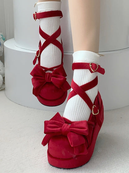 Velvet Lolita at Bow in Sweet Red Wine Platforms - Top