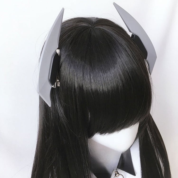 Gray/White/Blue/Black Hairclips Pointed Cyberpunk Horn Fashion