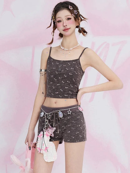 Kaffeebraunes Camisole mit Schleife