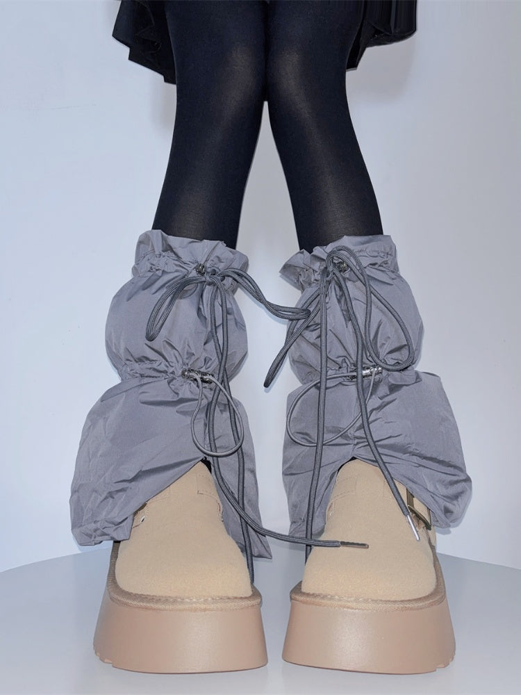 Y2K ショートバージョン ドローストリングカフ レッグウォーマー