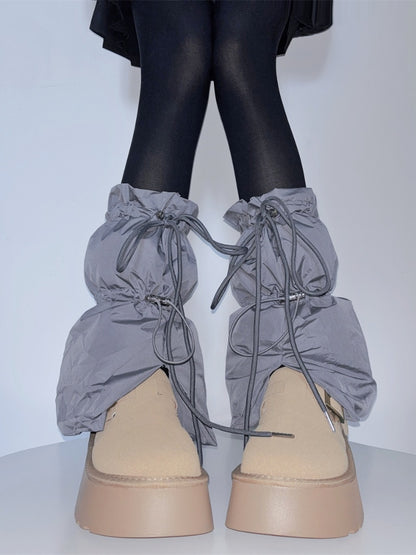 Y2K ショートバージョン ドローストリングカフ レッグウォーマー