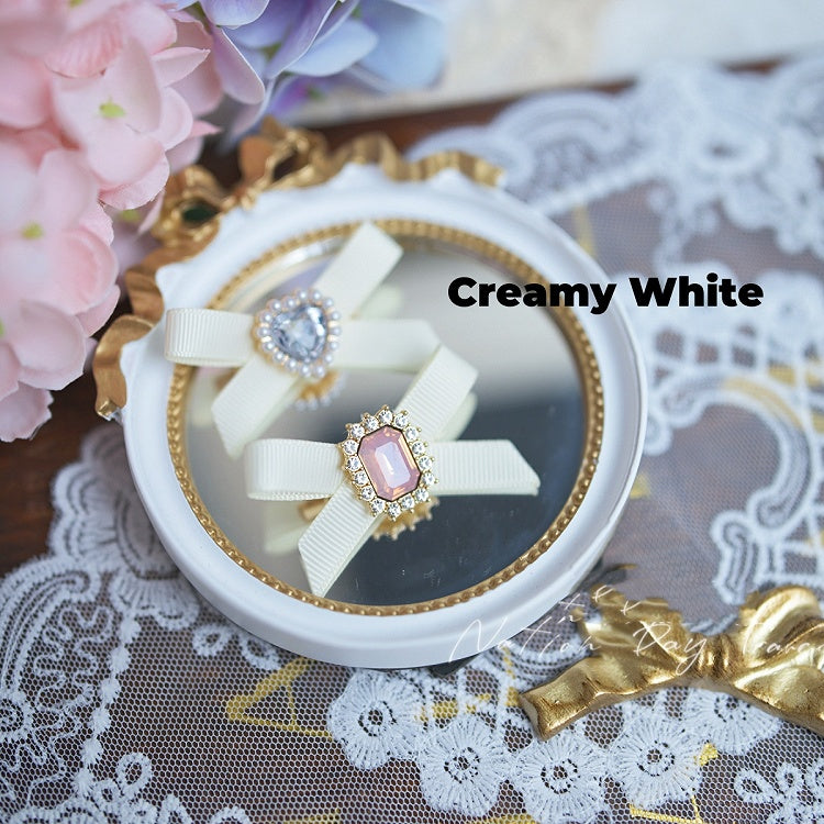 Colors Beaded Rhinestone Jirai Kei Mini Bow Hairclips 5