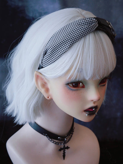 Gothic Pattern Buckle With Decorated Black KC Plaid Heart