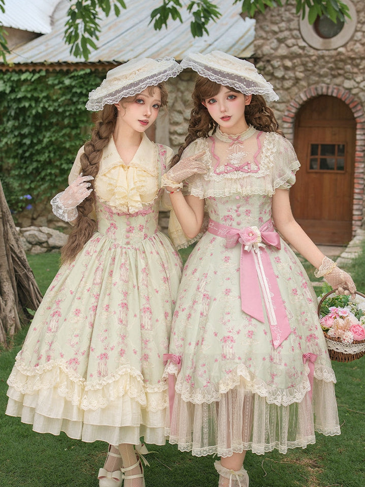 Pink Waist Belt with Rosette Embroidery - With PUJI