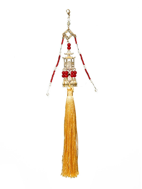 Gold Tassel Palace Lantern Charm Accessory - With PUJI