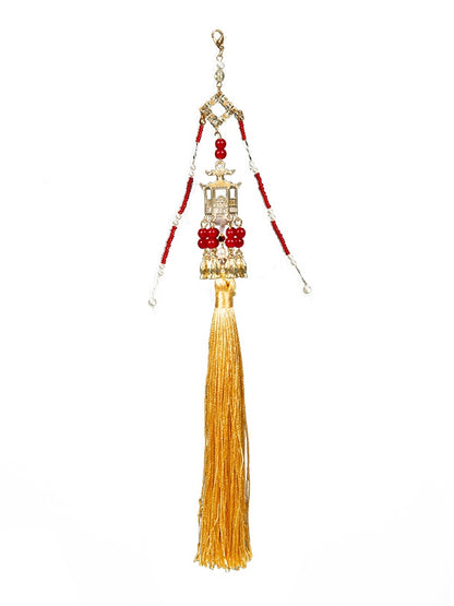 Gold Tassel Palace Lantern Charm Accessory - With PUJI
