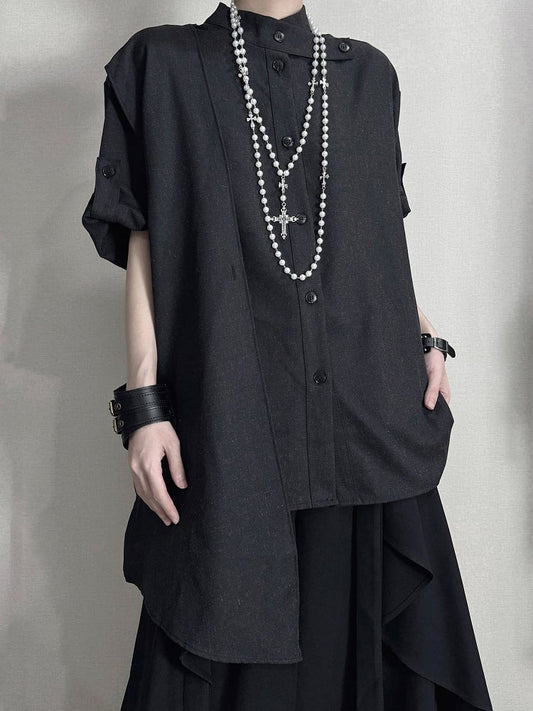 Details with Ribbon Shirt Corset Black Ouji Belt and Scarf Buckle Lolita