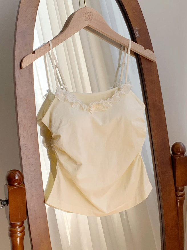 快適なアプリコットカップアンダーワイヤーキャミトップサマー