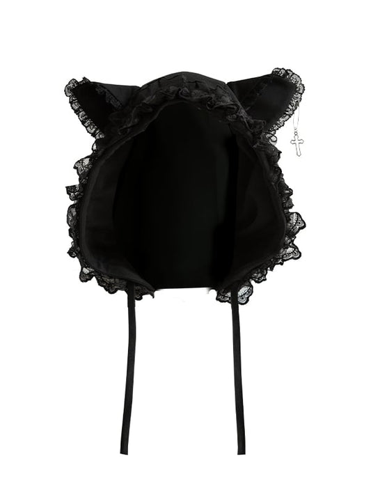 黒耳猫フード取り外し可能