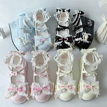 Print Candy Heel - White Lolita Sweet Platforms