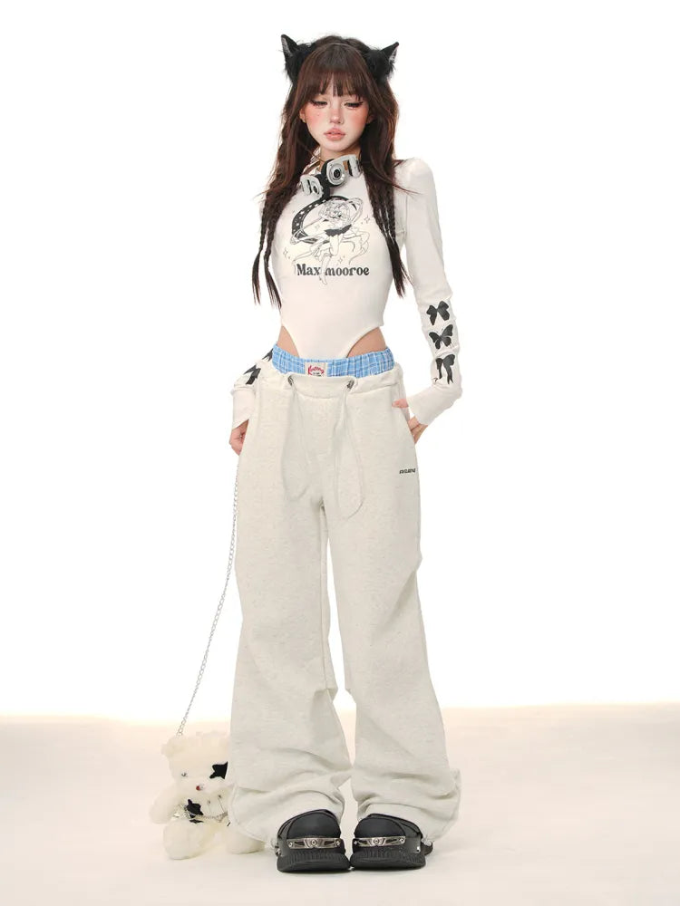 Blokette Hose Core Blue Waistband Grau/Dunkel Hell Kariert