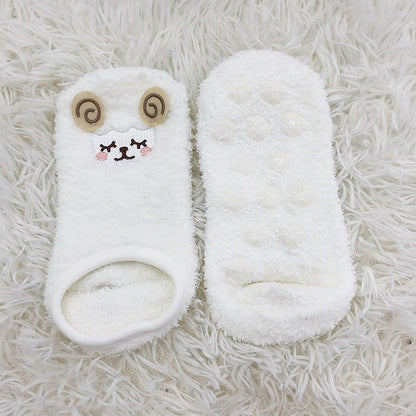 3 Colors Cute Lamb Pattern Warm Anti-Slip Socks