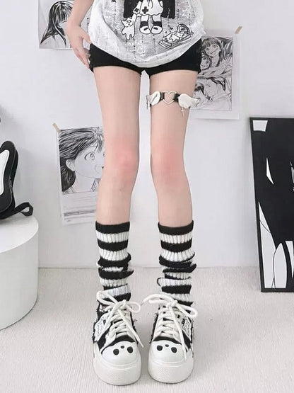 Leg Colors - Stripe Pastel Warmers Knit Slouchy 5