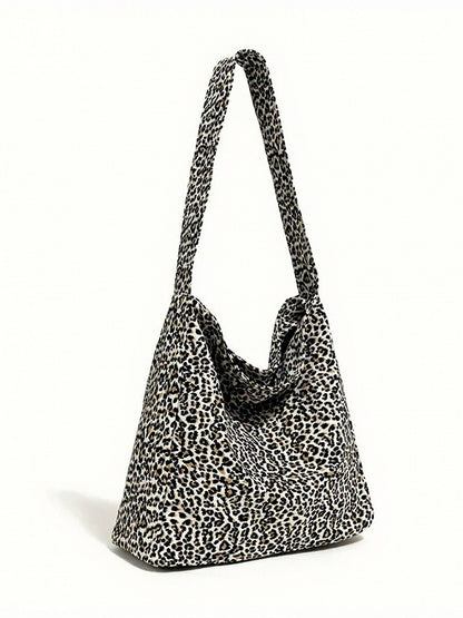 Bag Crossbody Print Gray Leopard Shoulder Canvas