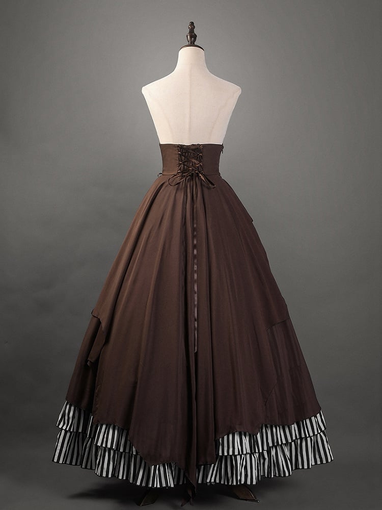 Brauner Korsettgürtel mit hoher Taille unter der Brust