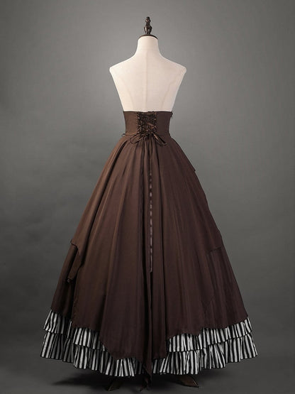 Brauner Korsettgürtel mit hoher Taille unter der Brust