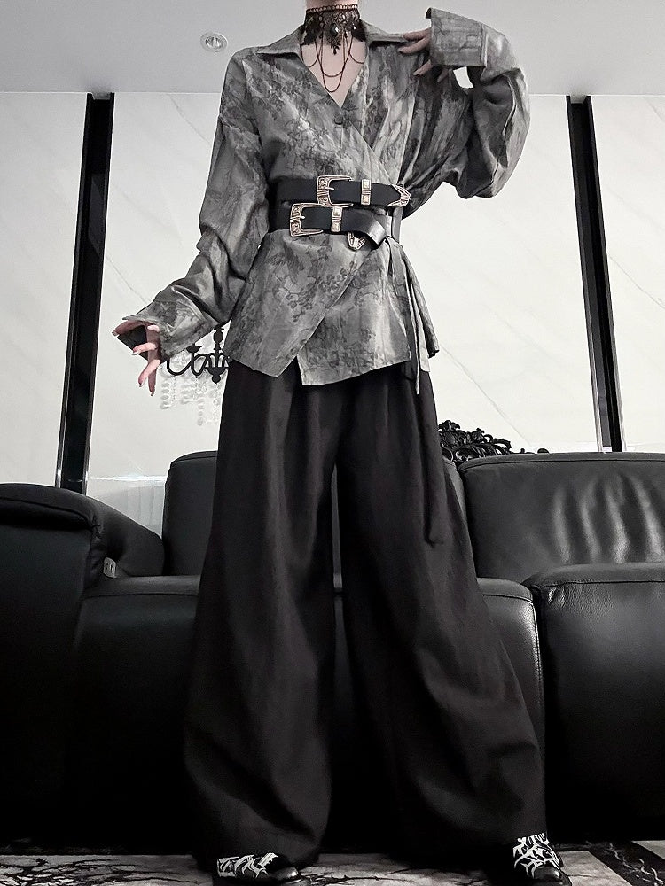 Cheongsam Shirt - Long Belt Sleeve Style Self-tie
