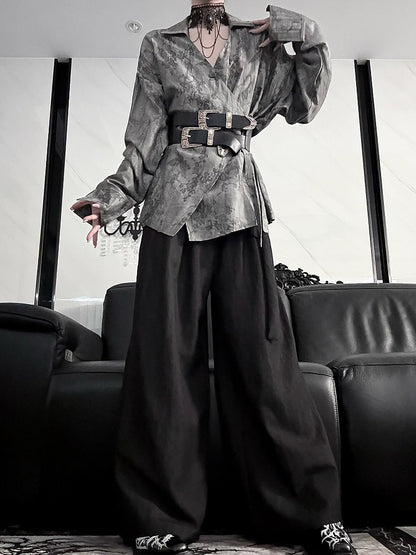 Cheongsam Shirt - Long Belt Sleeve Style Self-tie
