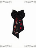 Kawaii Bow Embroidery Brooch in 2 Colors - iris de nuit