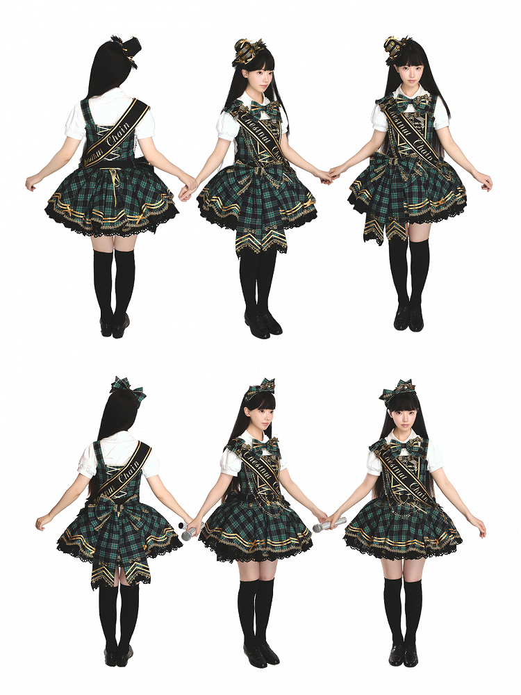 Green Idol Lolita Plaid JSK Dress with Golden Bear Embroidery and Black Scalloped Hem - LiLi Chain