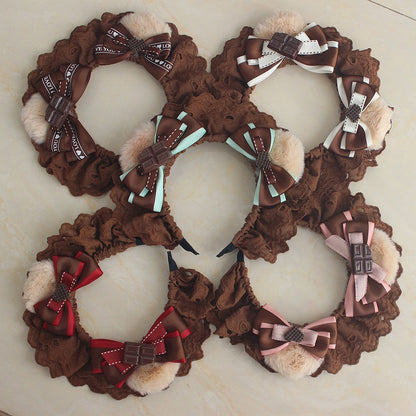 (Multi-Colorways) KC Accents Chocolate-Themed with Ruffled Bow Plush