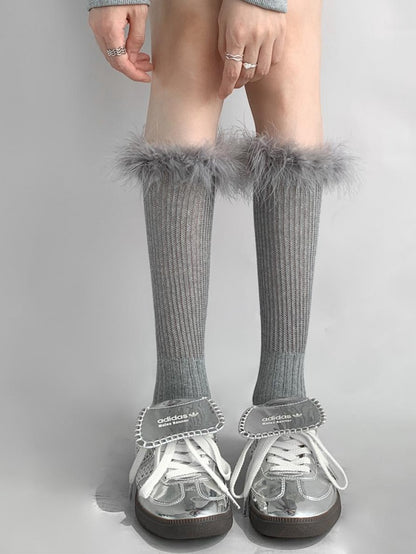 キュートなプラッシュトリムJKストッキング