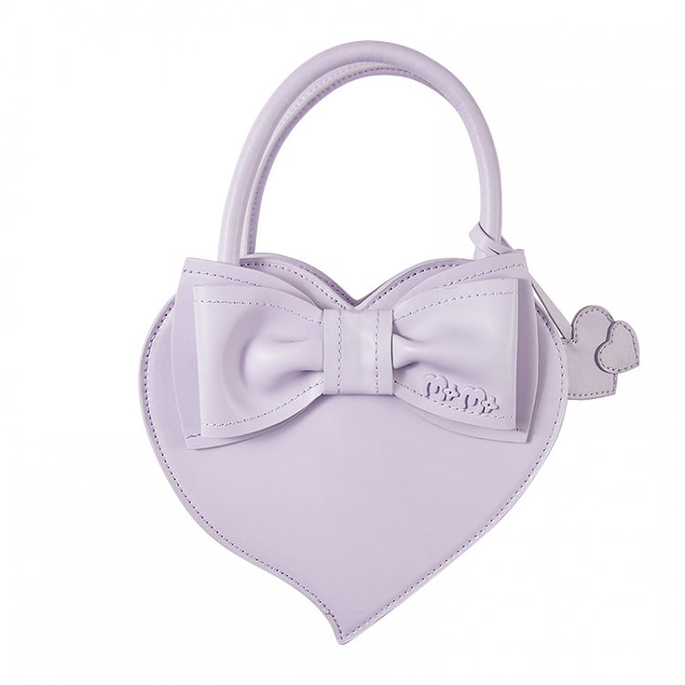 ピンク/ブルー/パープルのハート型クロスボディバッグ