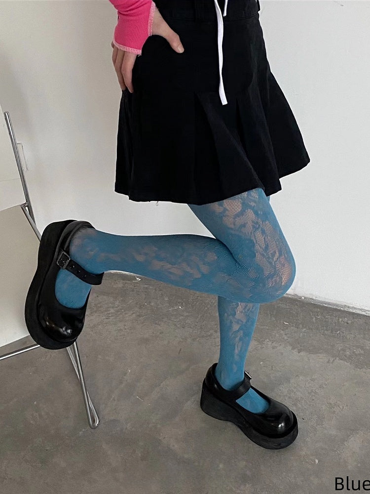 Colors 6 Heart Fishnet Pattern Tights