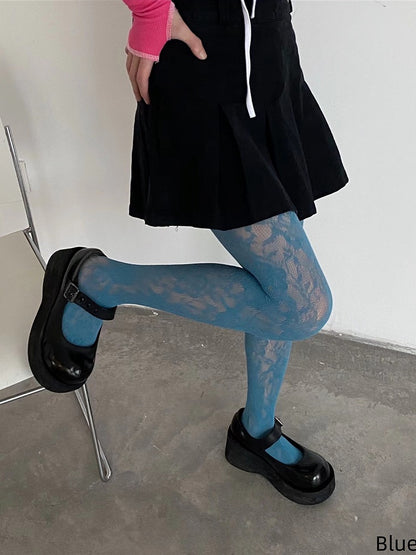 Colors 6 Heart Fishnet Pattern Tights