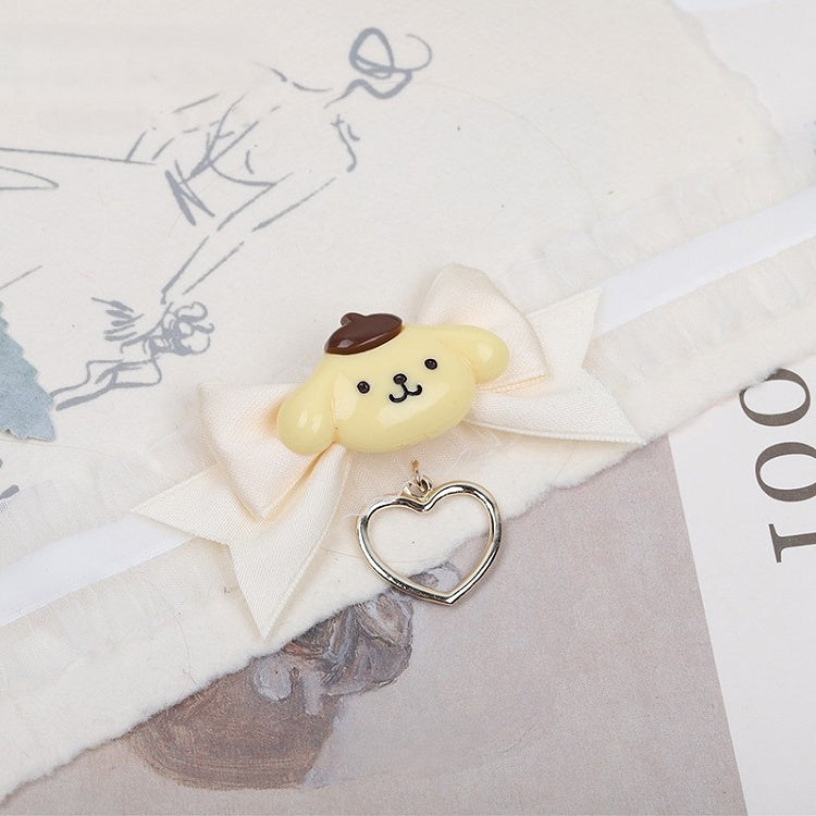 Dog Bowknot Pendant Necklace Yellow Sweet Heart Lolita