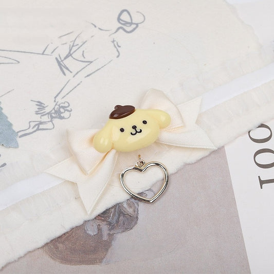 Dog Bowknot Pendant Necklace Yellow Sweet Heart Lolita