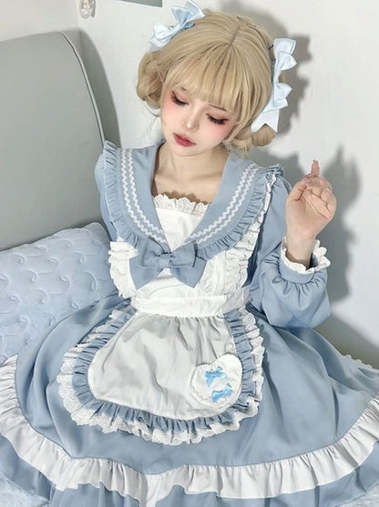 スイートセーラースタイルのカレッジロリータメイドドレス