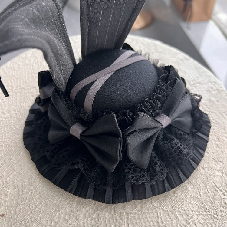 Gothic Bunny Lolita Dark Hat Ears Gray Mini
