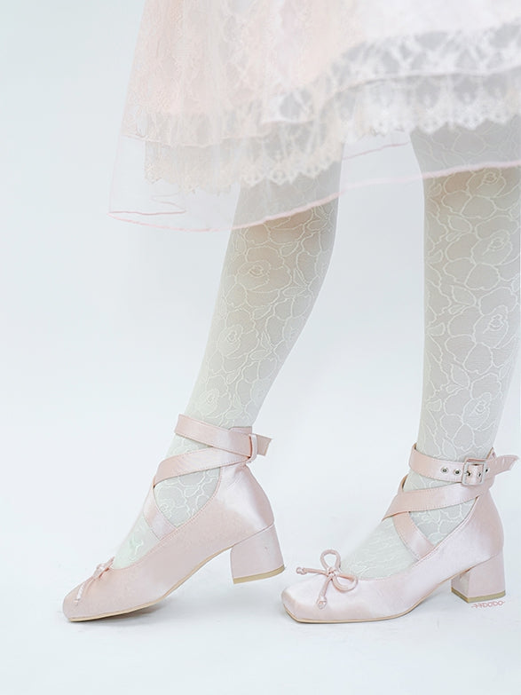 Ankle Ballet Pink Elegant Light Straps Satin Wraparound - Shoes