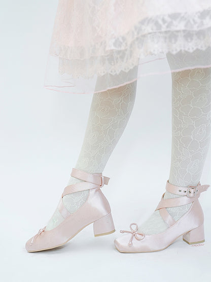 Ankle Ballet Pink Elegant Light Straps Satin Wraparound - Shoes