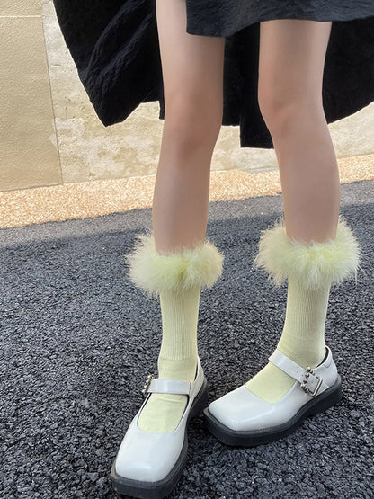 Socks Ruffled Colors Y2K Plush Cotton 9