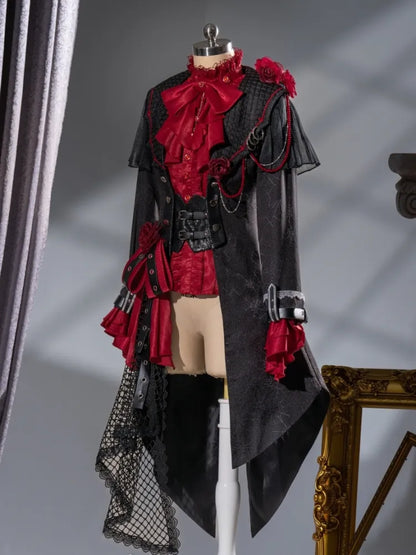 Kragen Stoff Mode Ouji Gothic Mantel Web Schwarz Fledermaus Prinz Spinne Flügel