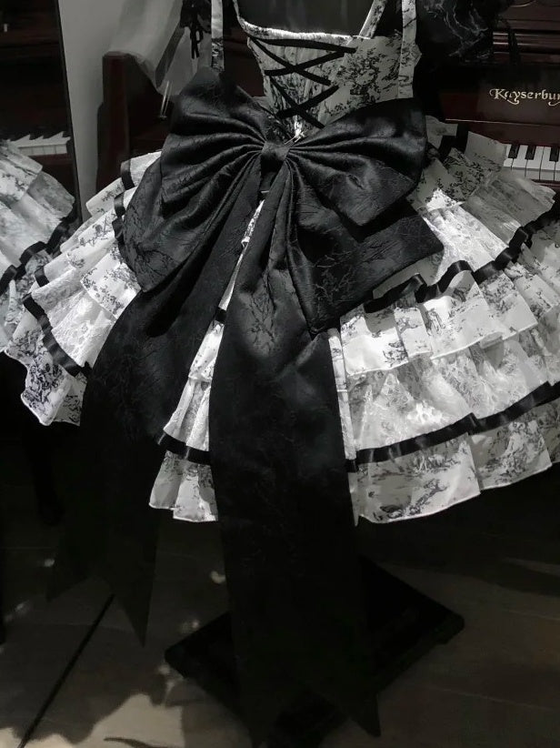 Oversized Black Back Ribbon Bow - Sleepless Star