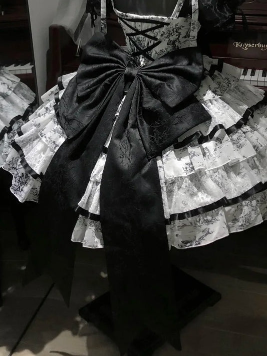 Oversized Black Back Ribbon Bow - Sleepless Star