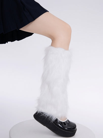 Y2K Black/White Plush Leg 20CM/30CM/40CM Warmers