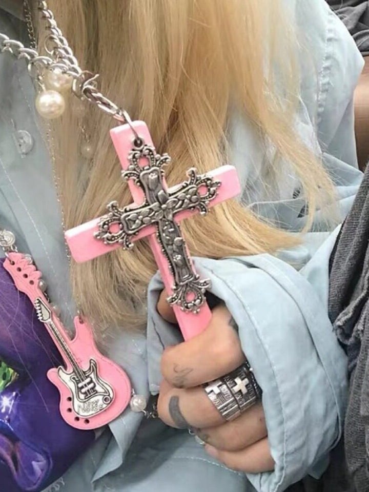 4-Color Gothic Cross Pendant Necklace