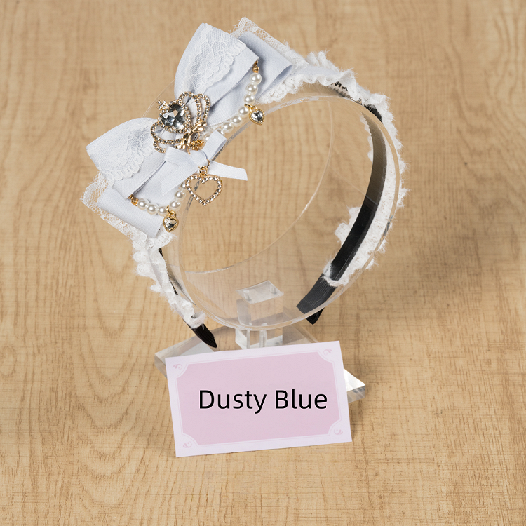 Crown Plush with Decoration Landmine-Style Rhinestone 4 KC and Bow Colors 3D Bead Chain