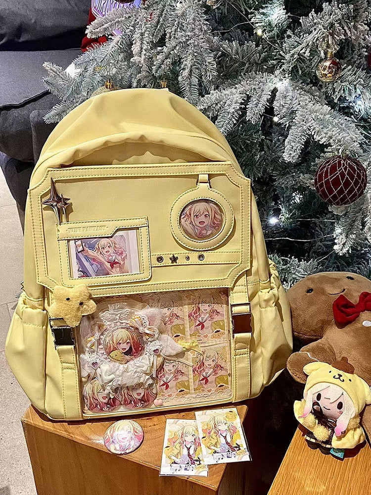 Light Yellow Star-Embellished Large Ita Backpack - Yuni Fairy