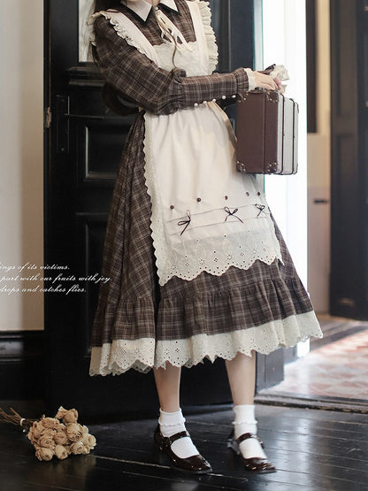 Lace Apron Decoration Bowknot Trim with Beige