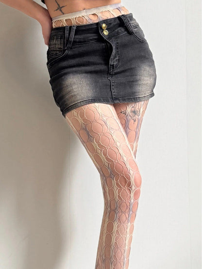 Cut-out (2 Tights Geometric Colors: Yellow